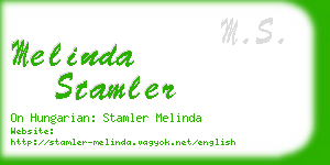 melinda stamler business card